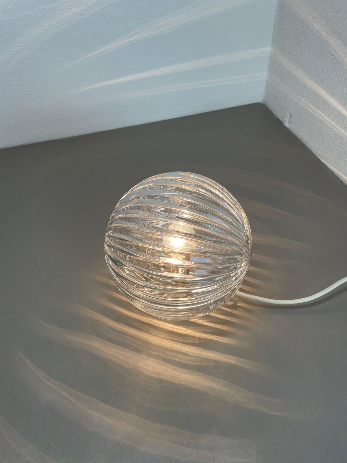 Lighting Unique "Ball" Crystal Glass Table Light By Claus Josef Riedel, Austria 1970s photo