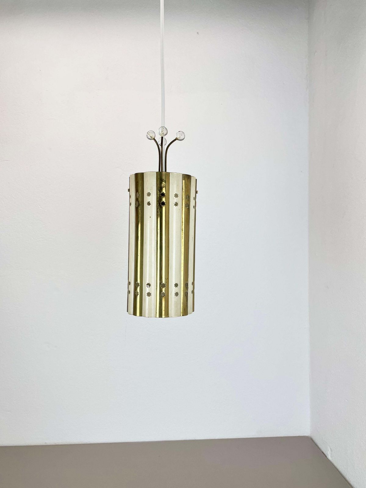 Brass And Metal Tube Hanging Light Vereinigte Werkstätten München, Germany, 1950 photo furniture