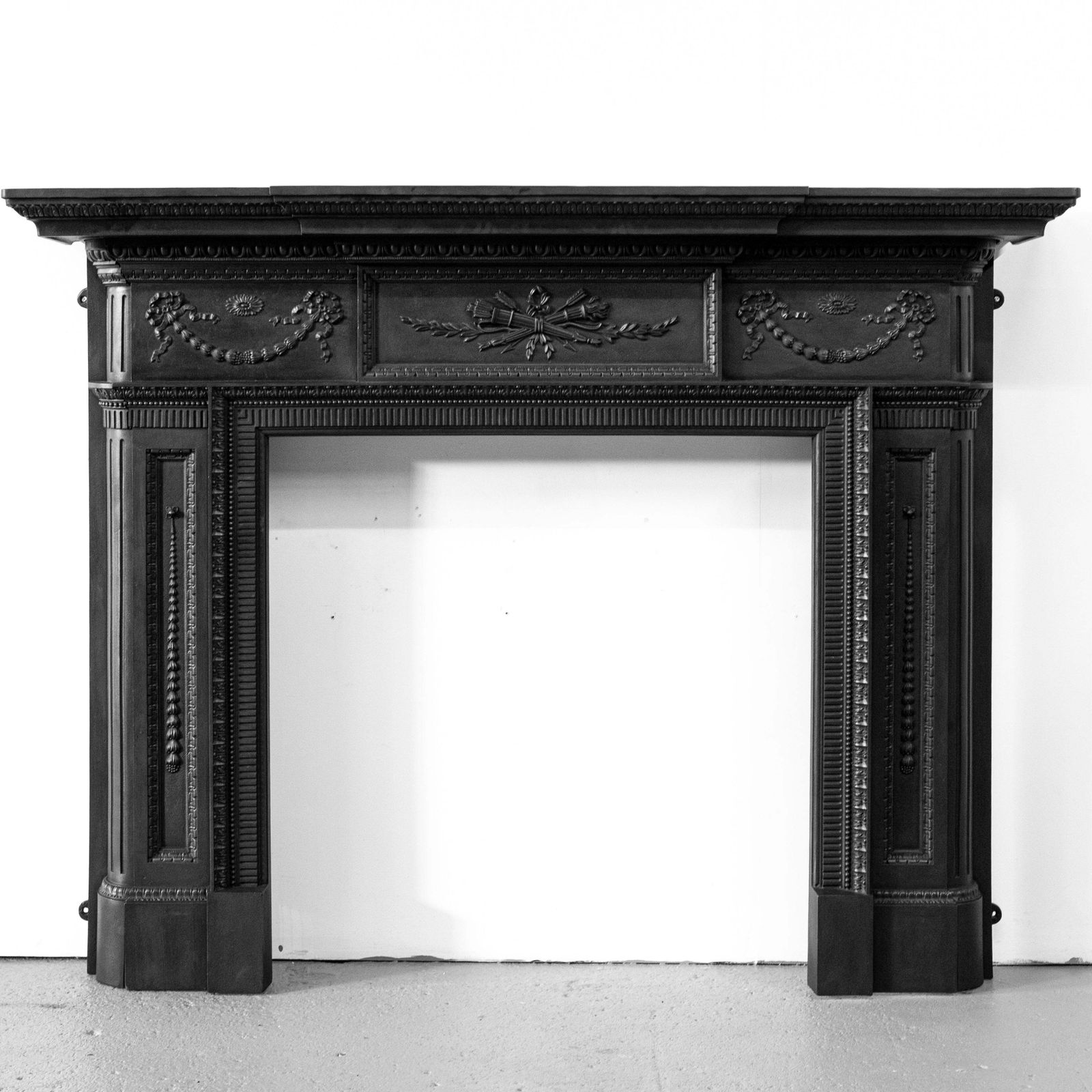 2800.0 Large Antique Cast Iron Fireplace Surround photo