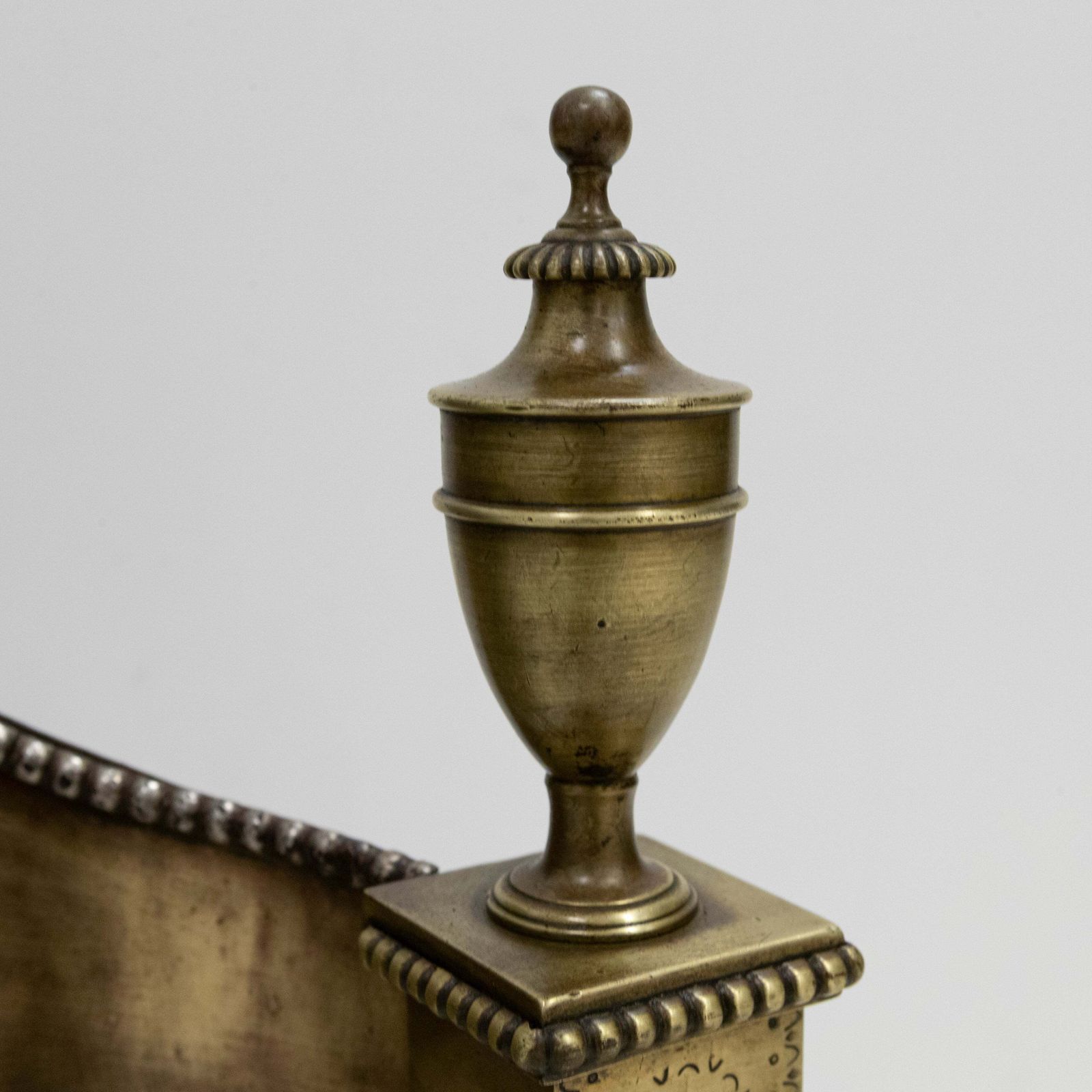 Splendid Antique Georgian Fire Basket With Brass Finials photo for sale