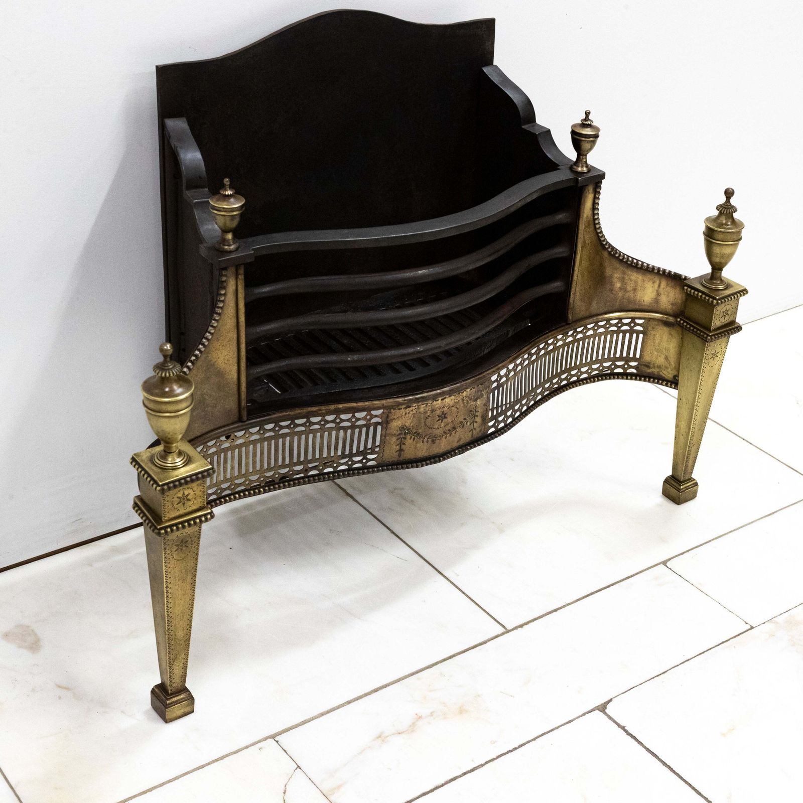 Splendid Antique Georgian Fire Basket With Brass Finials photo Home Fixtures