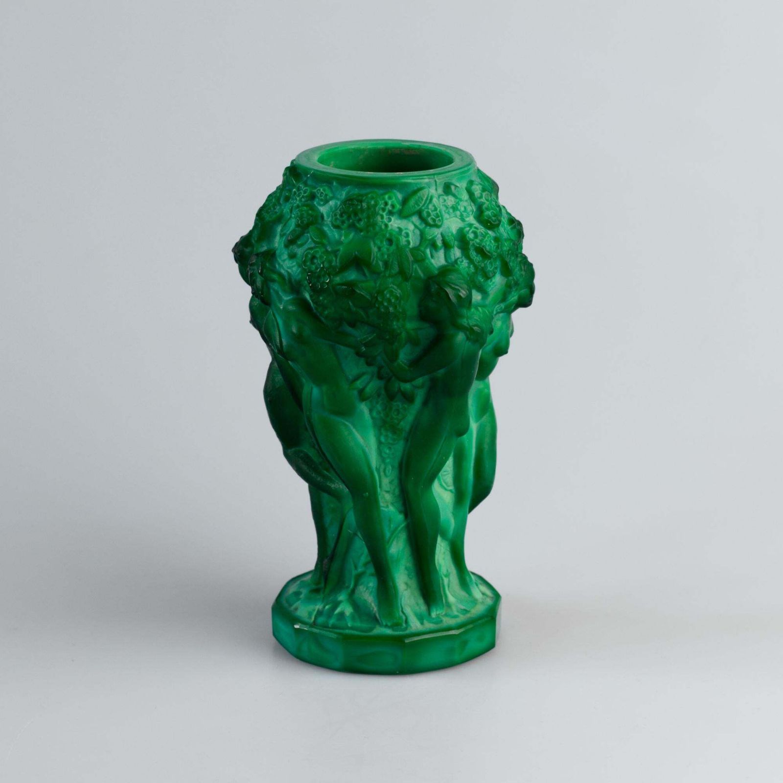 Art Deco Malachite Glass Vase By Curt Schlevogt, 1930s photo furniture