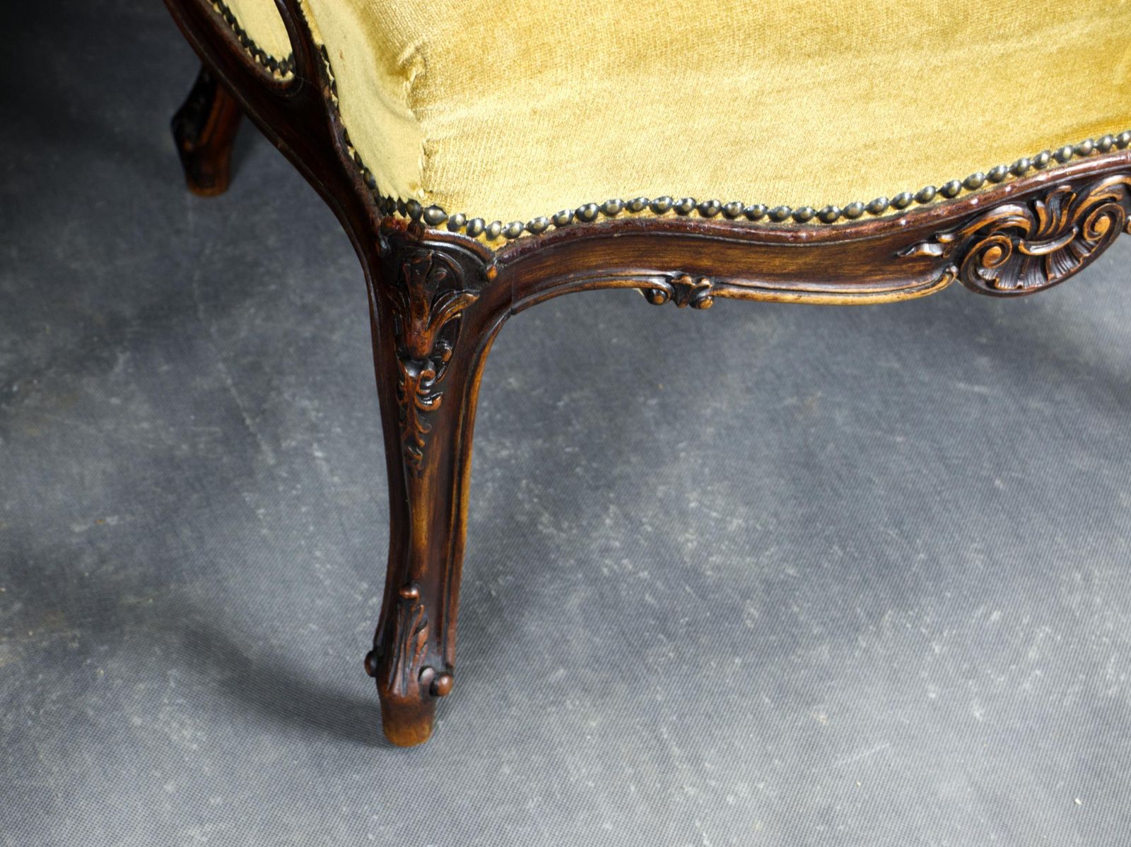 photo for sale Pair Of French Louis XV Walnut Armchairs, 19th Century