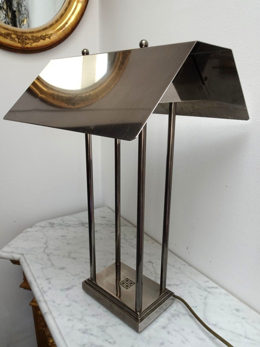 Brushed Grey Metal Megawatt Table Lamp By Peter Ghyczy, 1980s photo furniture
