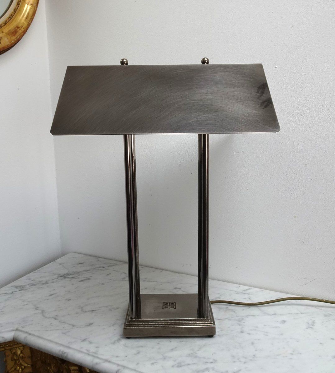 Brushed Grey Metal Megawatt Table Lamp By Peter Ghyczy, 1980s photo buy