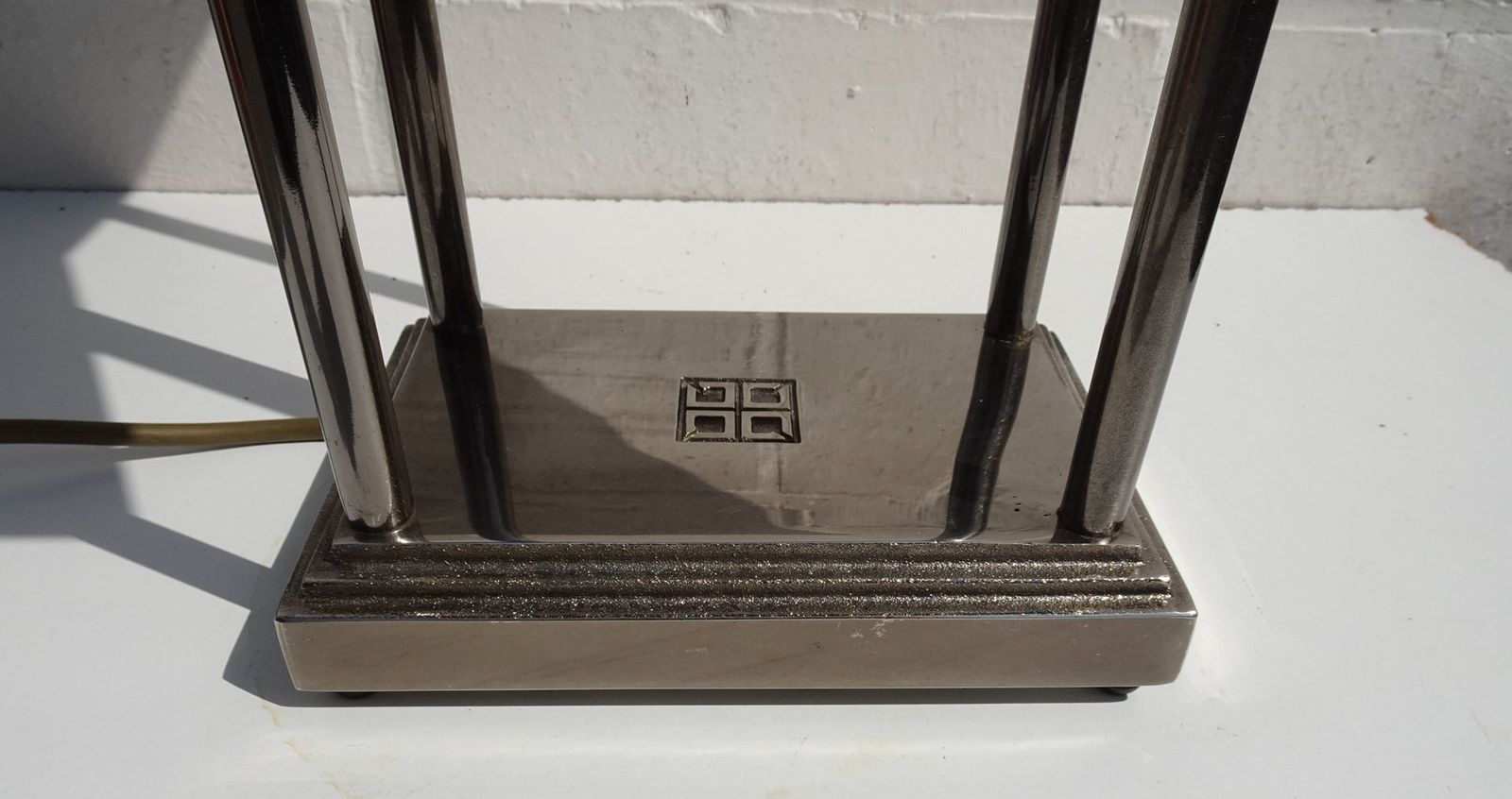 photo furniture Brushed Grey Metal Megawatt Table Lamp By Peter Ghyczy, 1980s