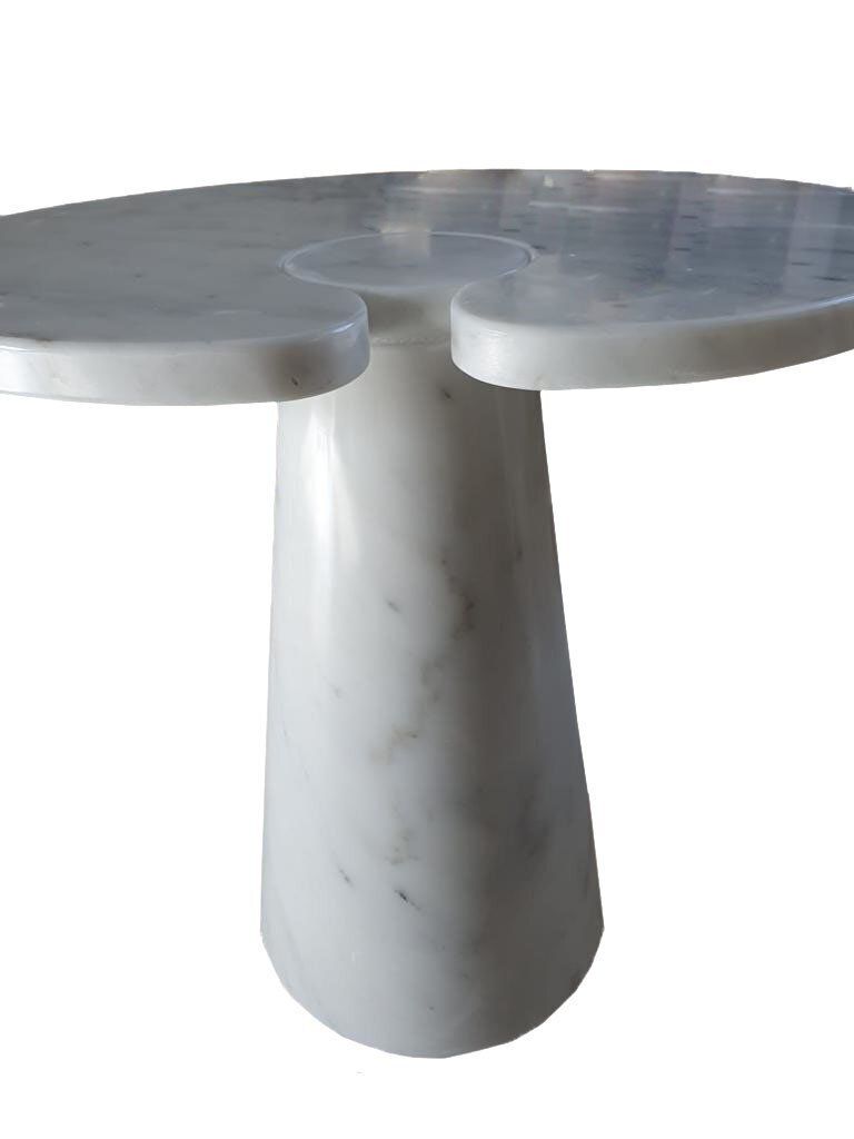 Italian Eros Series Coffee Tables In White Carrara Marble By Angelo Mangiarotti, 1970s, Set Of 2 photo vinterior