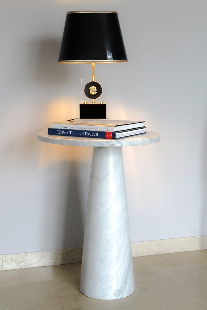 photo furniture Italian Eros Series Coffee Tables In White Carrara Marble By Angelo Mangiarotti, 1970s, Set Of 2