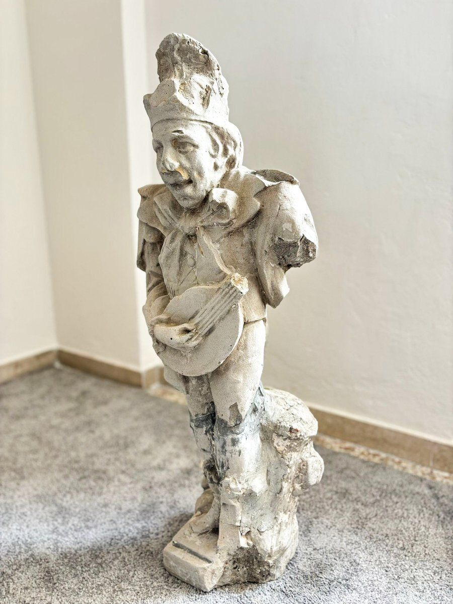 Carved Sculpture Of Lucky Minstrel, 1700, Stone photo furniture