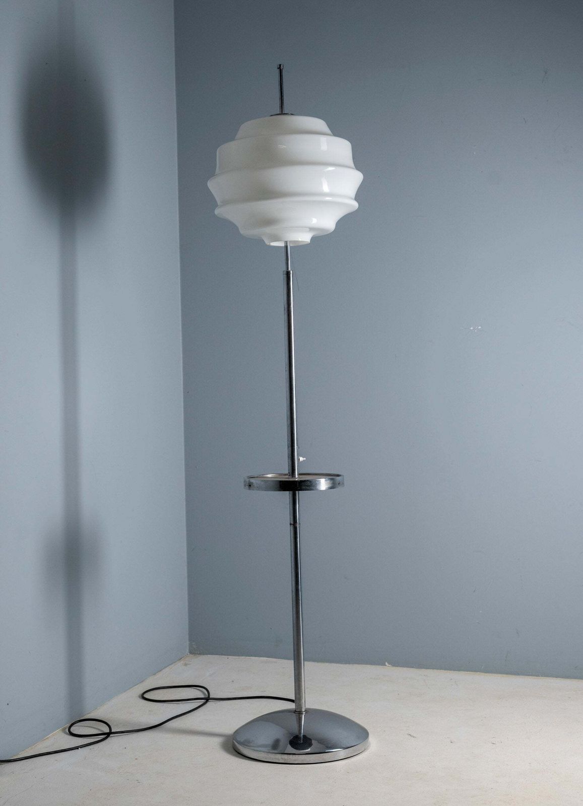 Bauhaus Chrome Floor Lamp, 1930s, Attributed To Slezák, Czechoslovakia