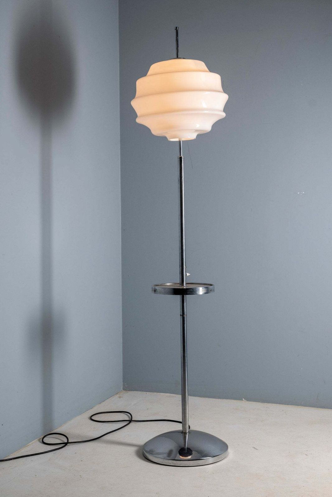 Bauhaus Chrome Floor Lamp, 1930s, Attributed To Slezák, Czechoslovakia photo 1578.0