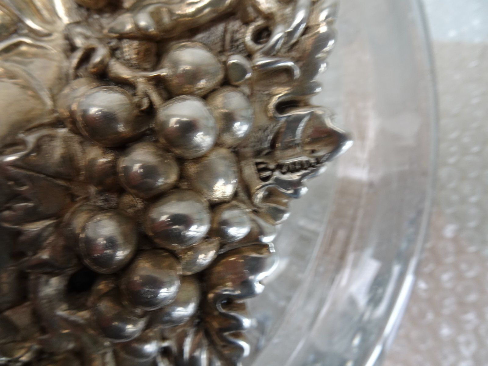 photo for sale Vintage Italian Crystal And Silver Vase, 1980s