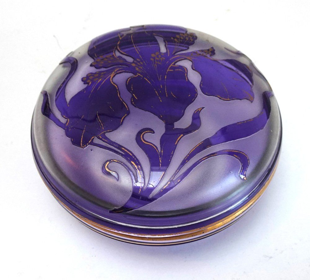 Art Nouveau Cameo Crystal Box By Philippe Wolfers For Val Saint Lambert, 1890s photo 1302.0
