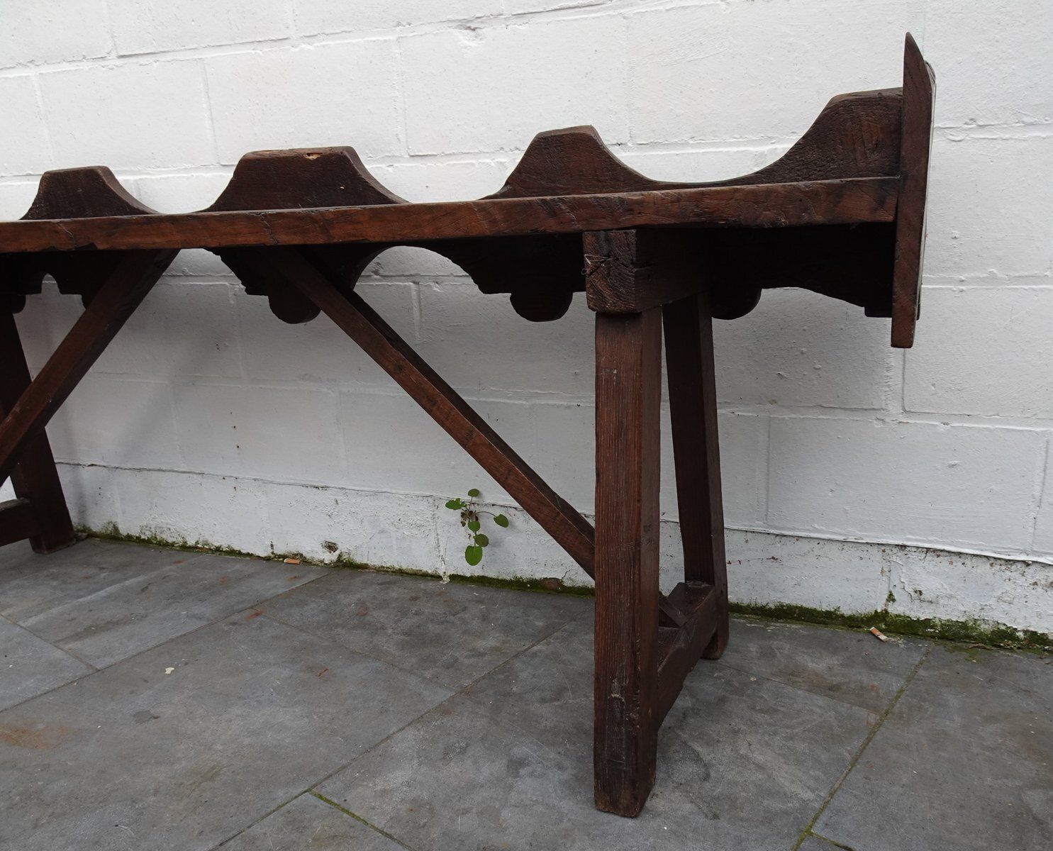 Antique Rustic Oak Bench, 1800s photo vinterior