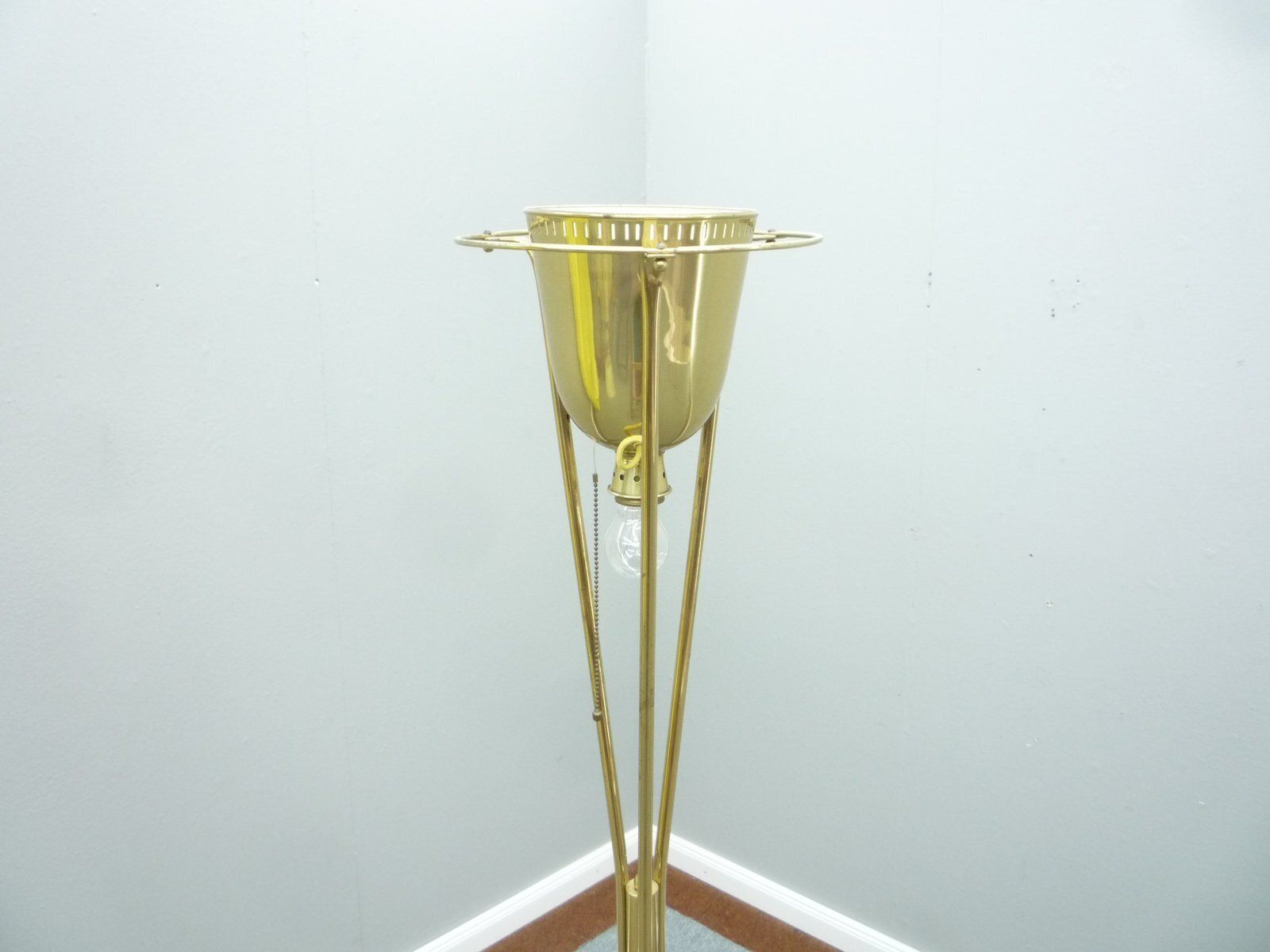 Regency Brass Floor Lamp From Deutsche Werkstätten, 1950s photo Lighting