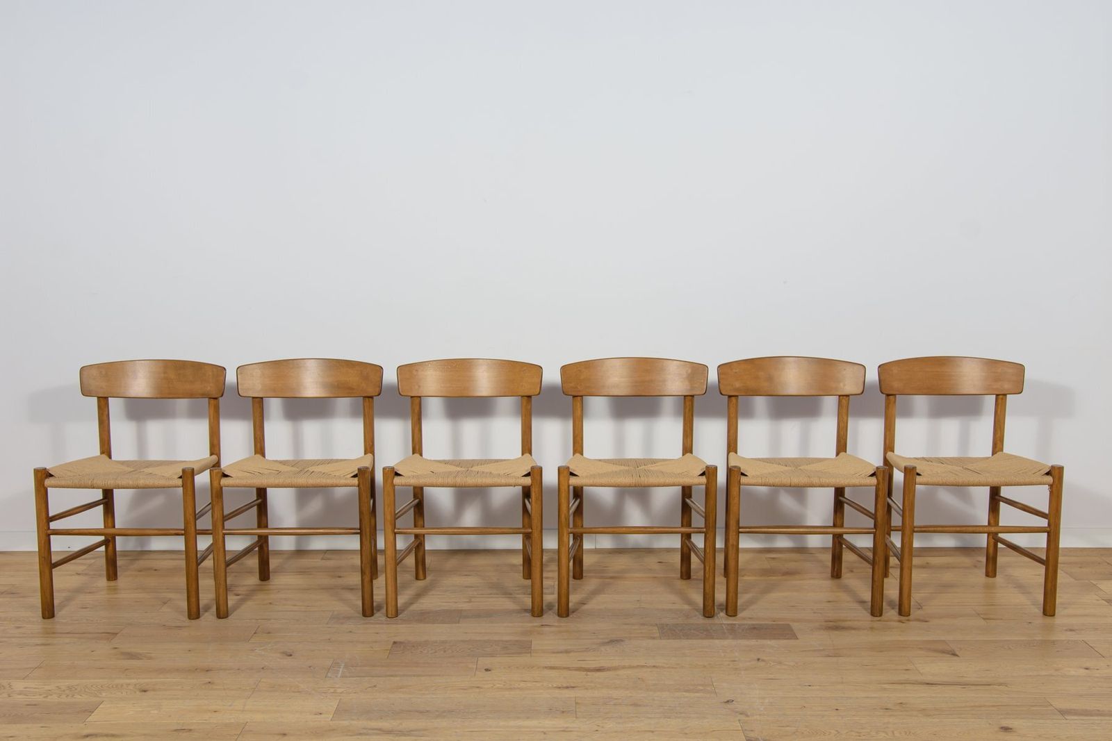 J39 Folkchairs Chairs By Børge Mogensen For Fdb Møbler, Denmark, 1960s, Set Of 6 photo for sale