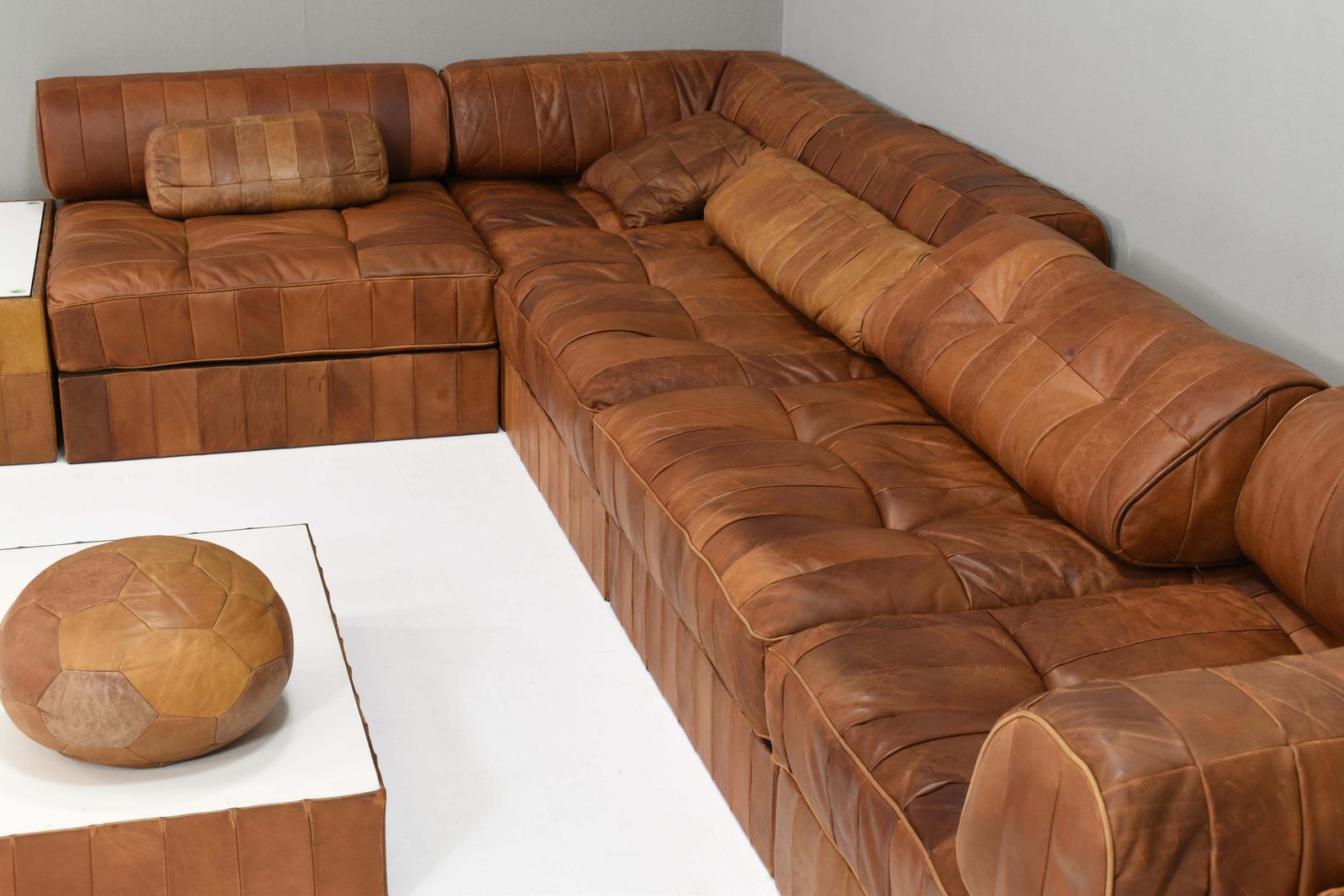 De Sede Ds 88 Landscape Sectional Sofa In Cognac Tan Leather, Switzerland 1970's photo 39999.0