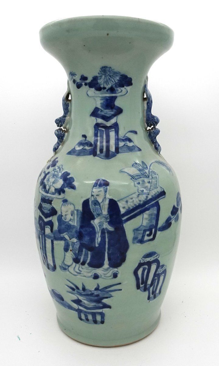 Antique Chinese Porcelain Vase, 1890s photo furniture