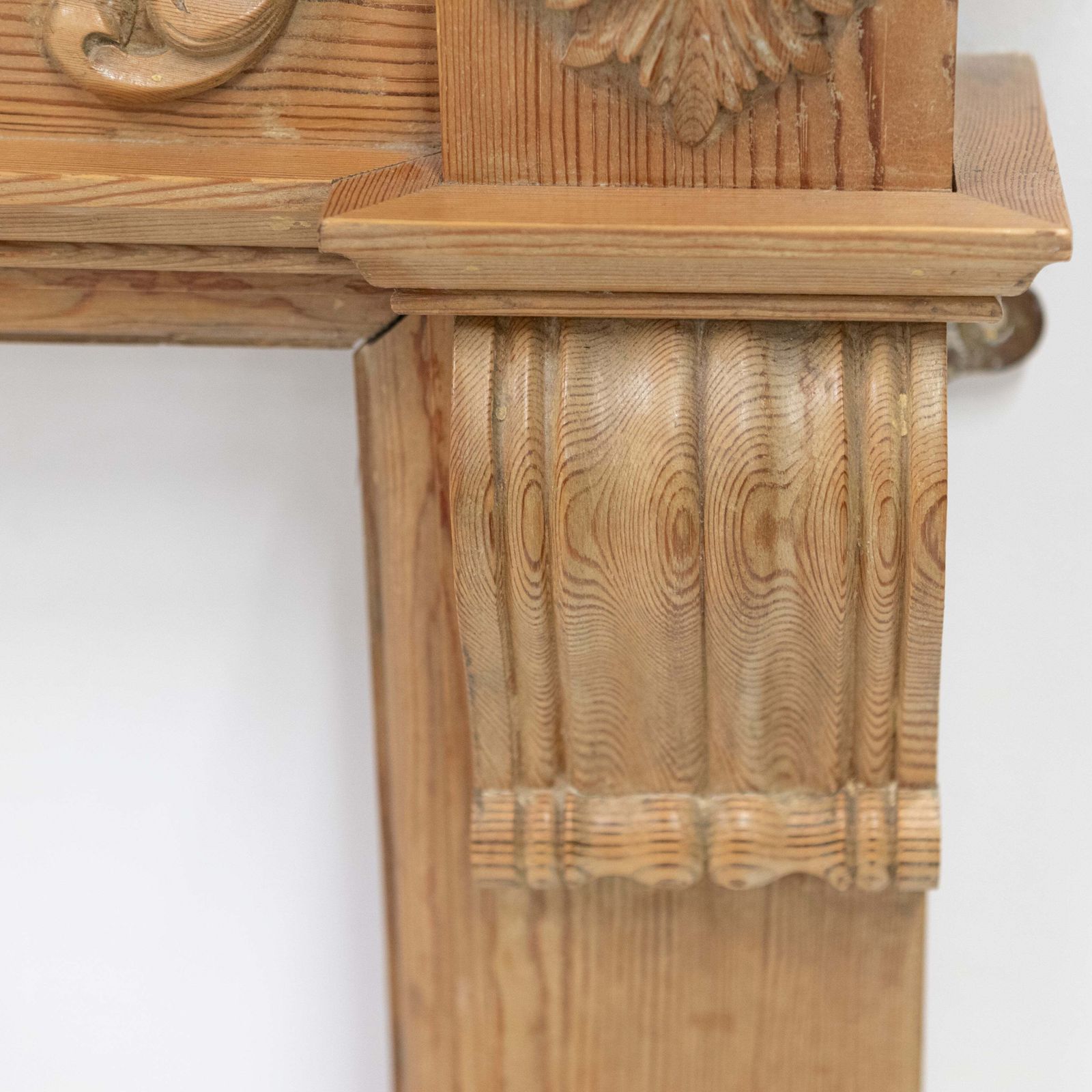 Antique Pine Wooden Fireplace Surround photo vinterior