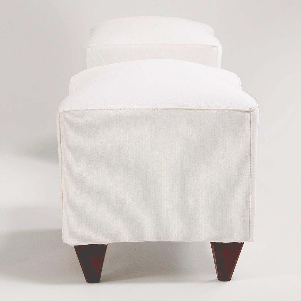 2137.0 Italia Lounge Armchair With Pouf In Cream White Fabric – Italy, Circa 1940s photo