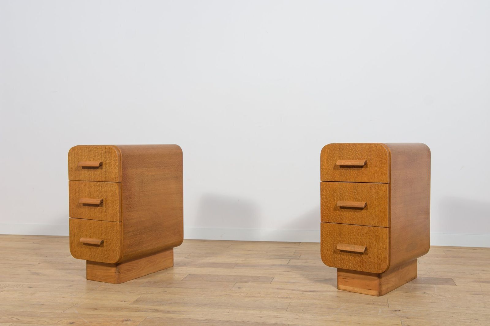 Art Deco Nightstands, Czechoslovakia, 1950s, Set Of 2