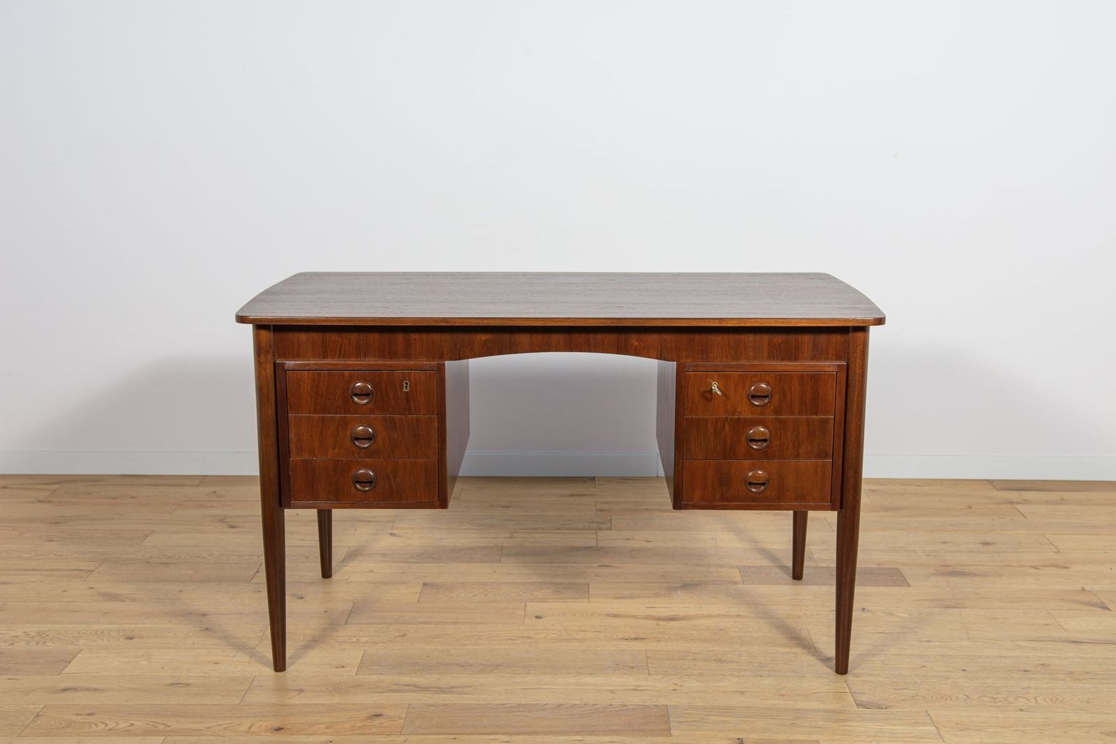 Mid Century Modern Danish Freestanding Teak Desk, 1960s photo for sale