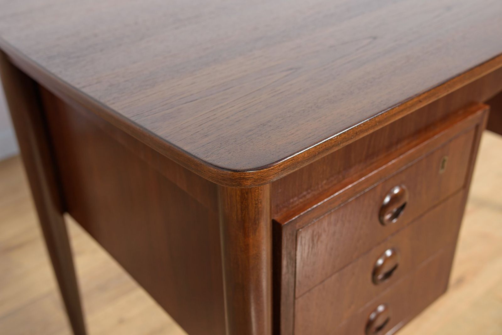 photo for sale Mid Century Modern Danish Freestanding Teak Desk, 1960s