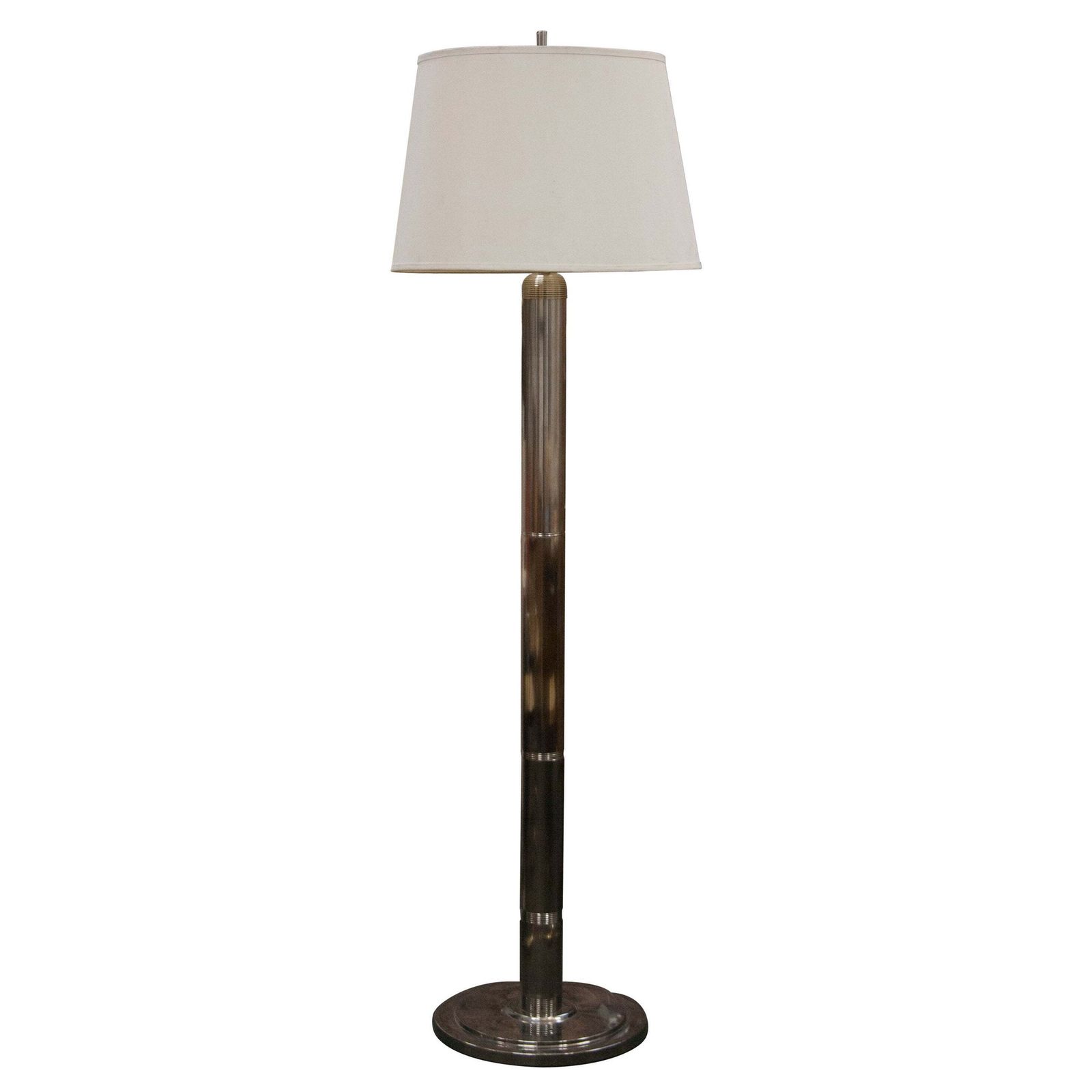 Mid Century Modern Chromed Floor Lamp With White Shade, Italy, 1970
