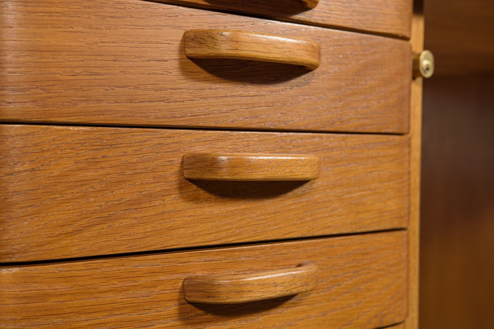 photo vintage Art Deco Oak Freestanding Desk By Gunnar Ericsson For Facit Ab Buromöbel Zurich, Switzerland, 1950s