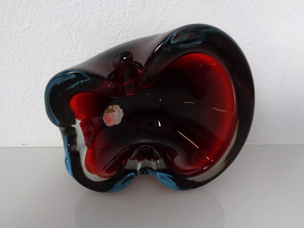 Sommerso Murano Glass Ashtray, Italy, 1960s photo buy