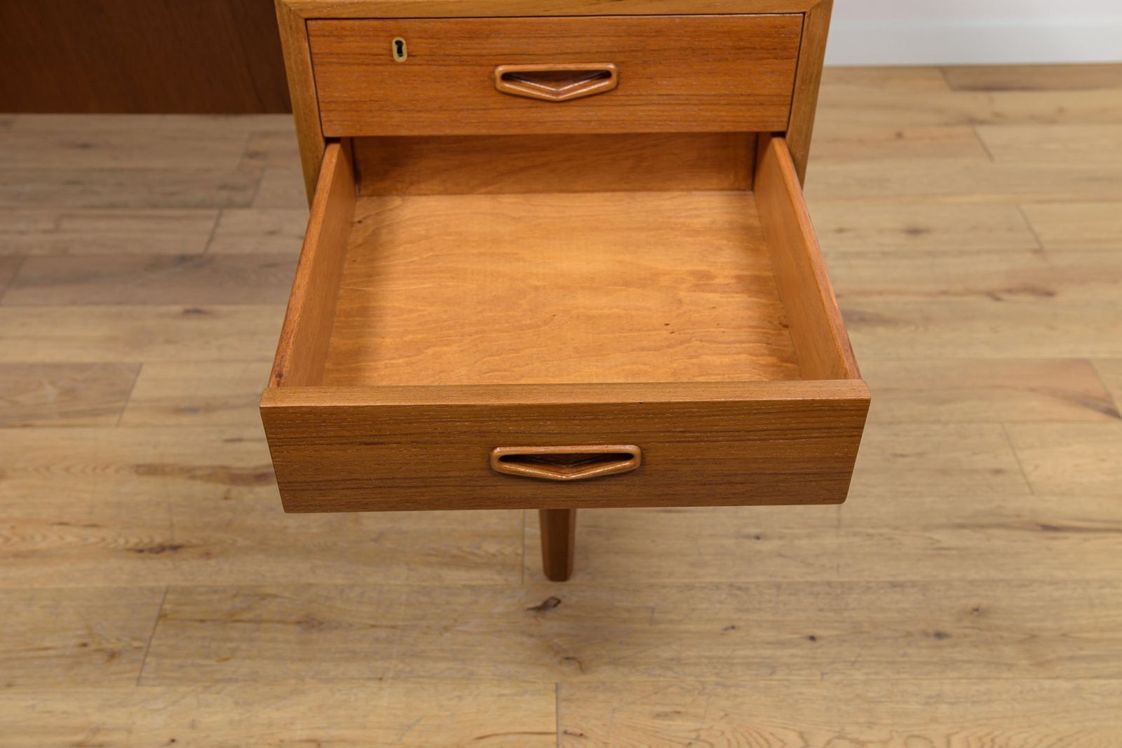 Furniture Mid Century Freestanding Teak Desk, Denmark, 1960s photo