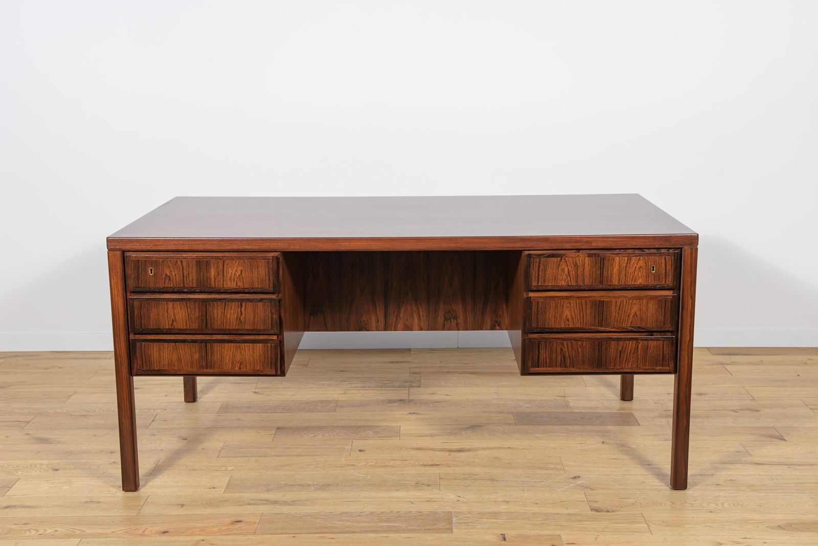 Mid Century Modern Model 77 Freestanding Desk In Teak From Omann Jun, 1960s photo Furniture