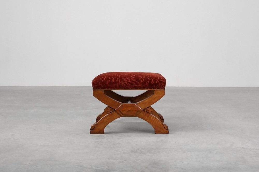 19th Century Gothic Revival Flemish Oak Footstool, Belgium photo 2083.0