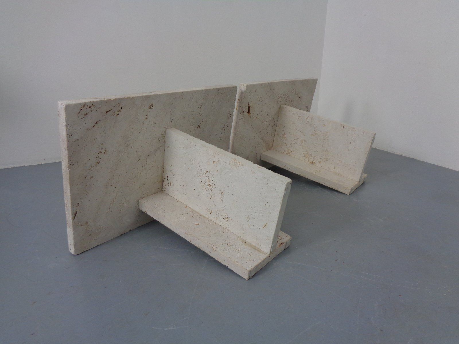 Furniture Italian Travertine Coffee Tables, 1970s, Set Of 2 photo
