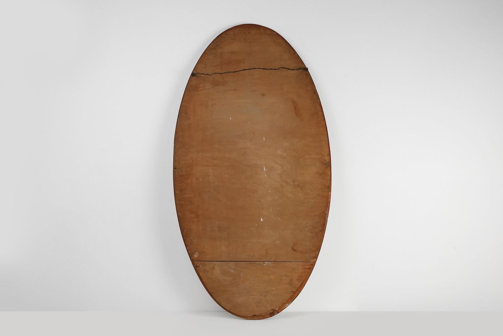 photo for sale Large Art Deco French Gilded And Silvered Oval Mirror, 1910s