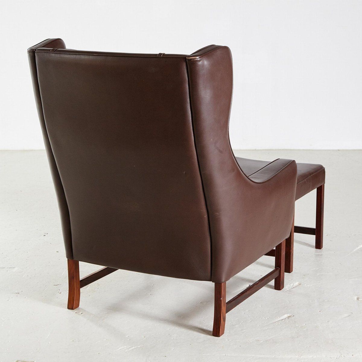 Set Of 965h Leather Reading Armchair With Ottoman By Fredrik Kayser photo furniture