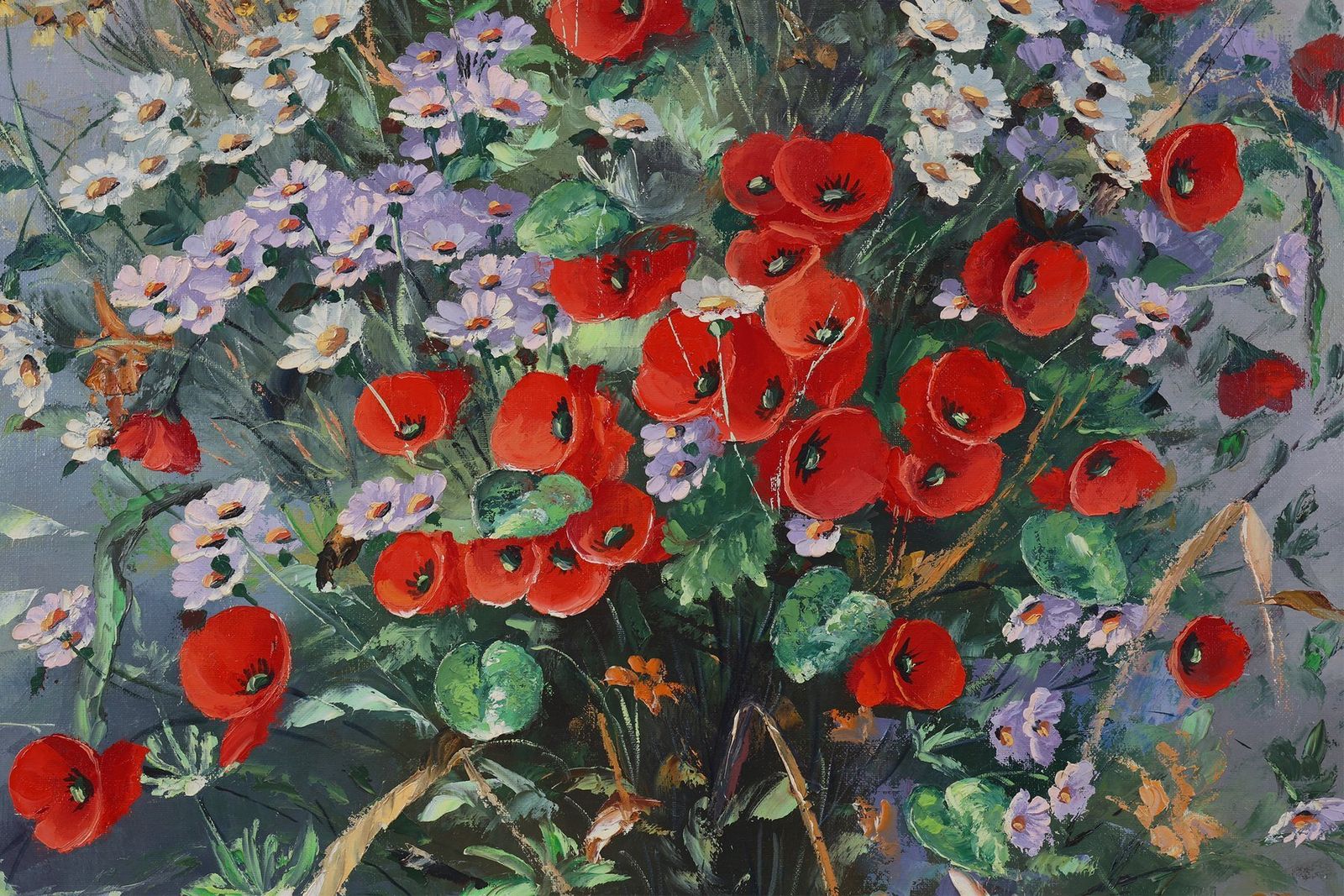 Roger Remmerie, Baroque Still Life With Flowers, 20th Century, Oil On Canvas, Framed photo furniture
