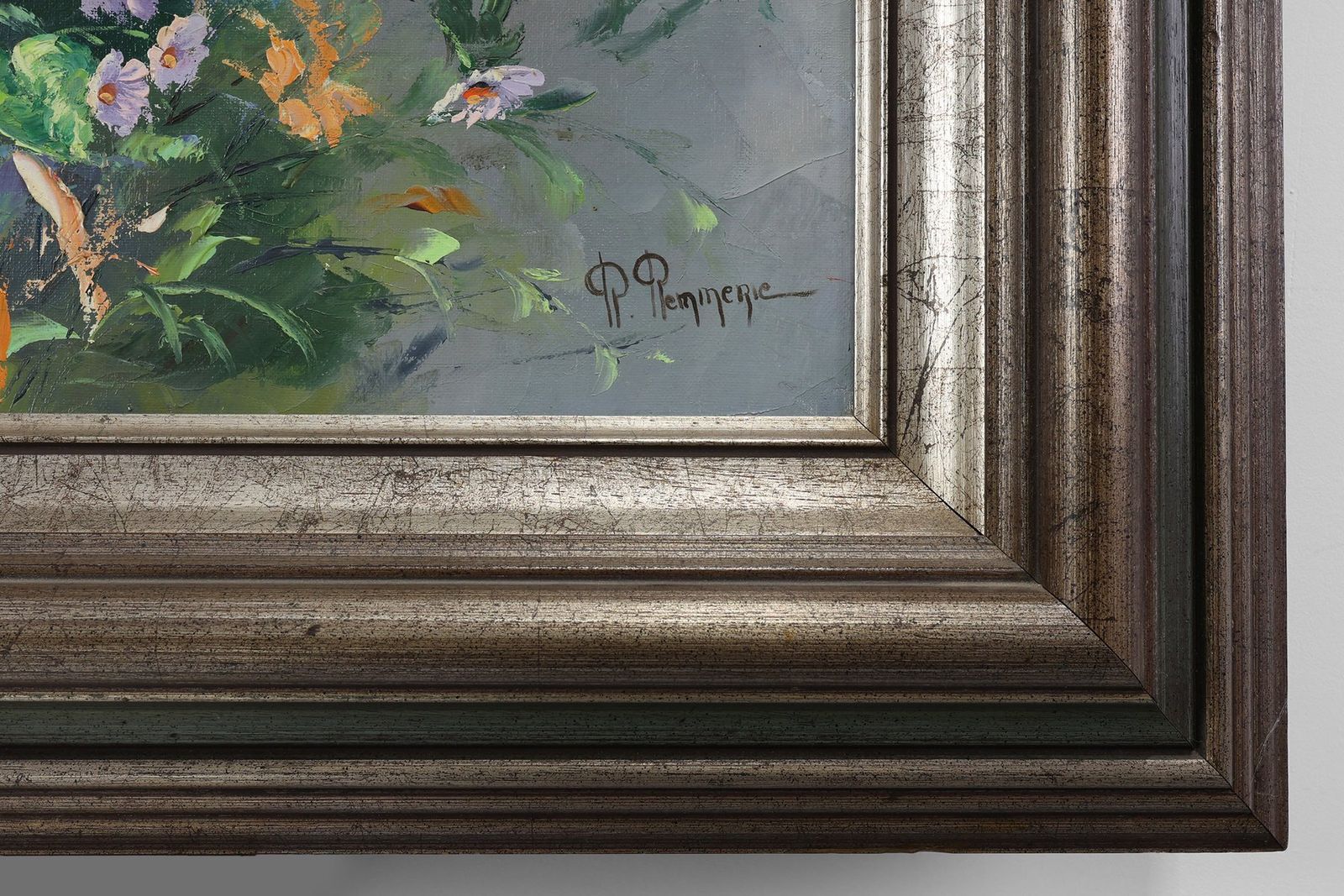 Roger Remmerie, Baroque Still Life With Flowers, 20th Century, Oil On Canvas, Framed photo for sale