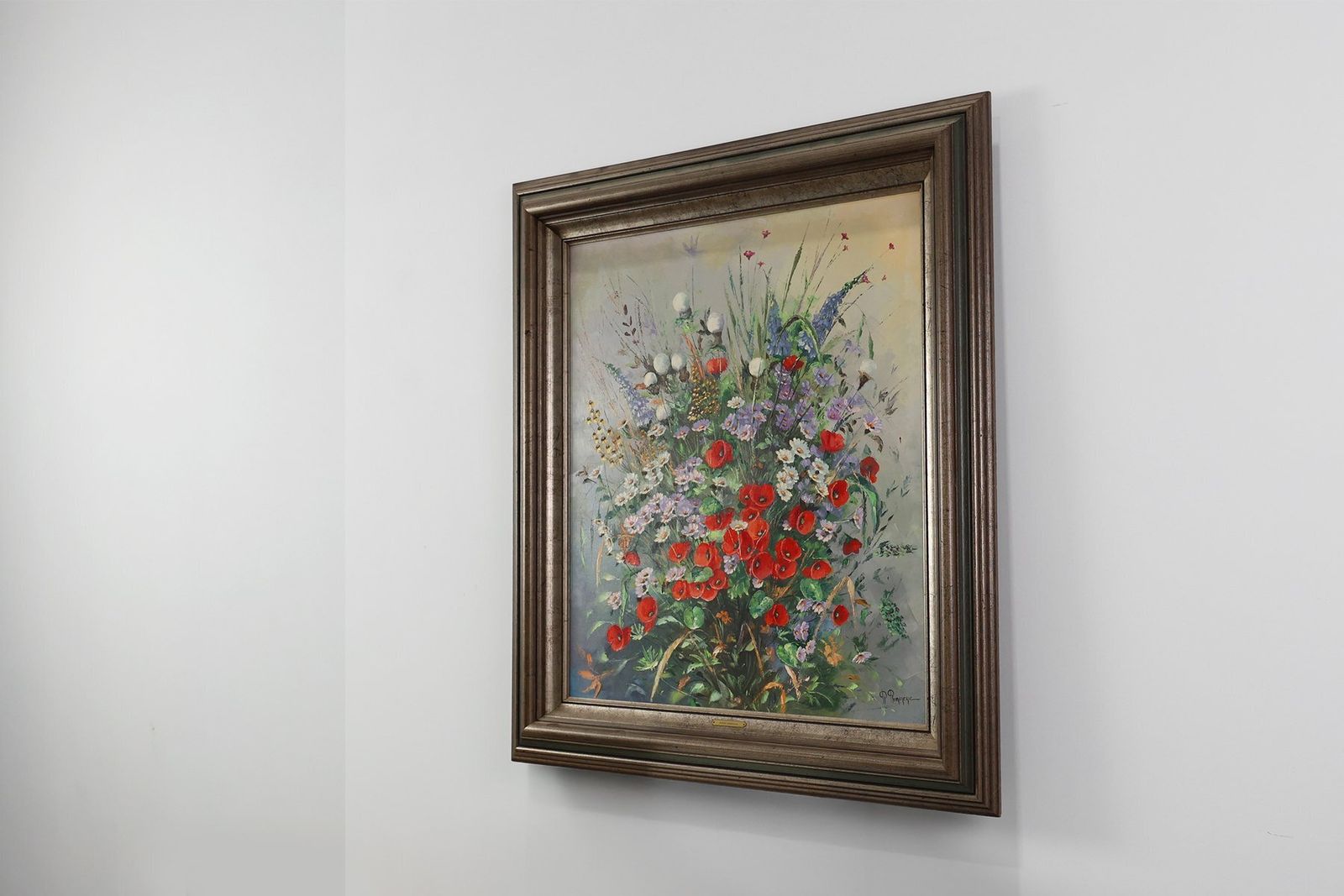 Roger Remmerie, Baroque Still Life With Flowers, 20th Century, Oil On Canvas, Framed photo vinterior