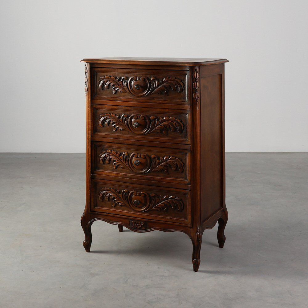 Louis XV Style Oak Chest Of Drawers, France, 1950s