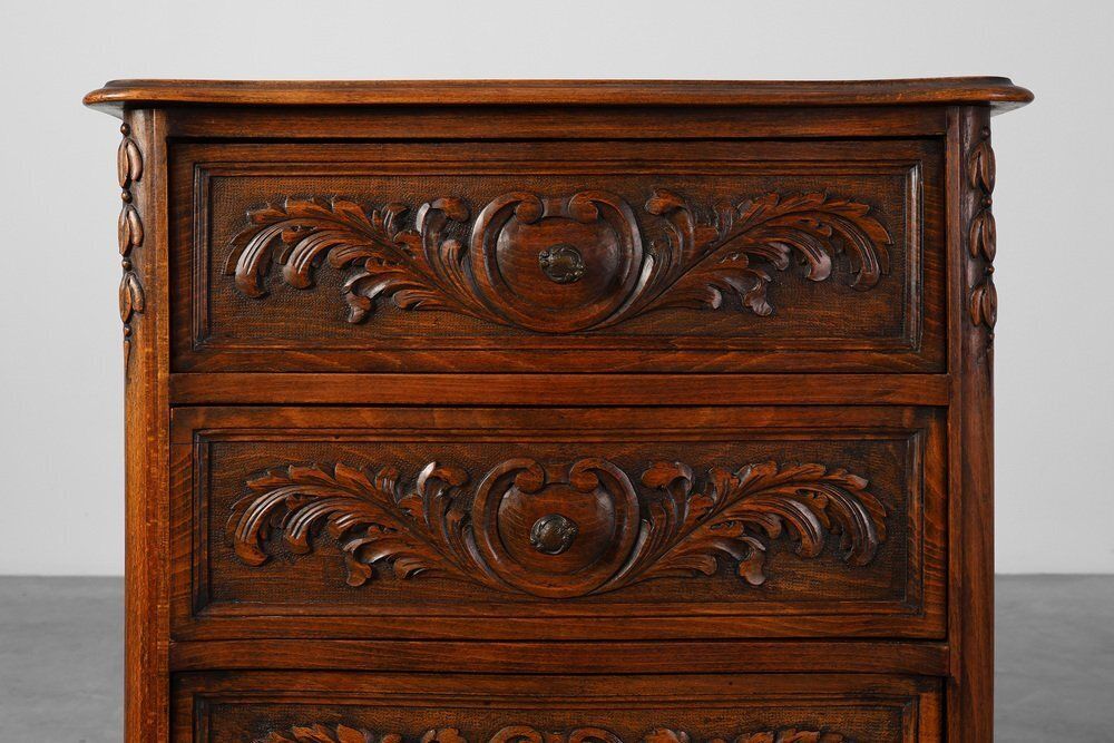 Louis XV Style Oak Chest Of Drawers, France, 1950s photo for sale