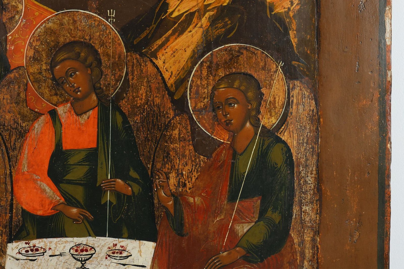 photo for sale Religious Icon With The Holy Trinity, 18th Century, Painting On Wood