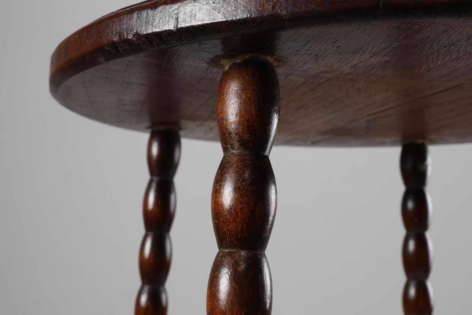 Antique French Provincial Rustic Stool In Oak, 1900s photo vinterior