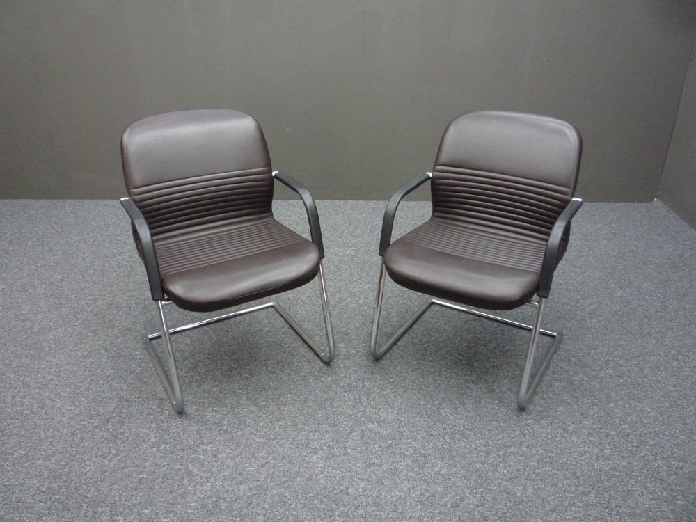 Set Of Leather Conference Chairs By Wilkhahn, 1980s photo for sale