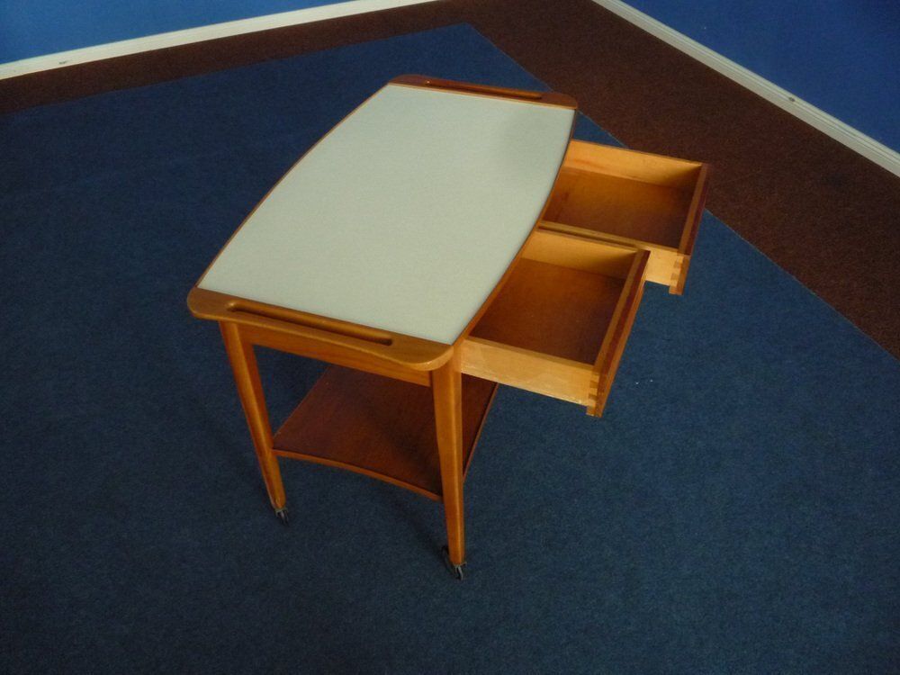 Bar Cart In Cherry From Schildknecht, 1950s photo vintage