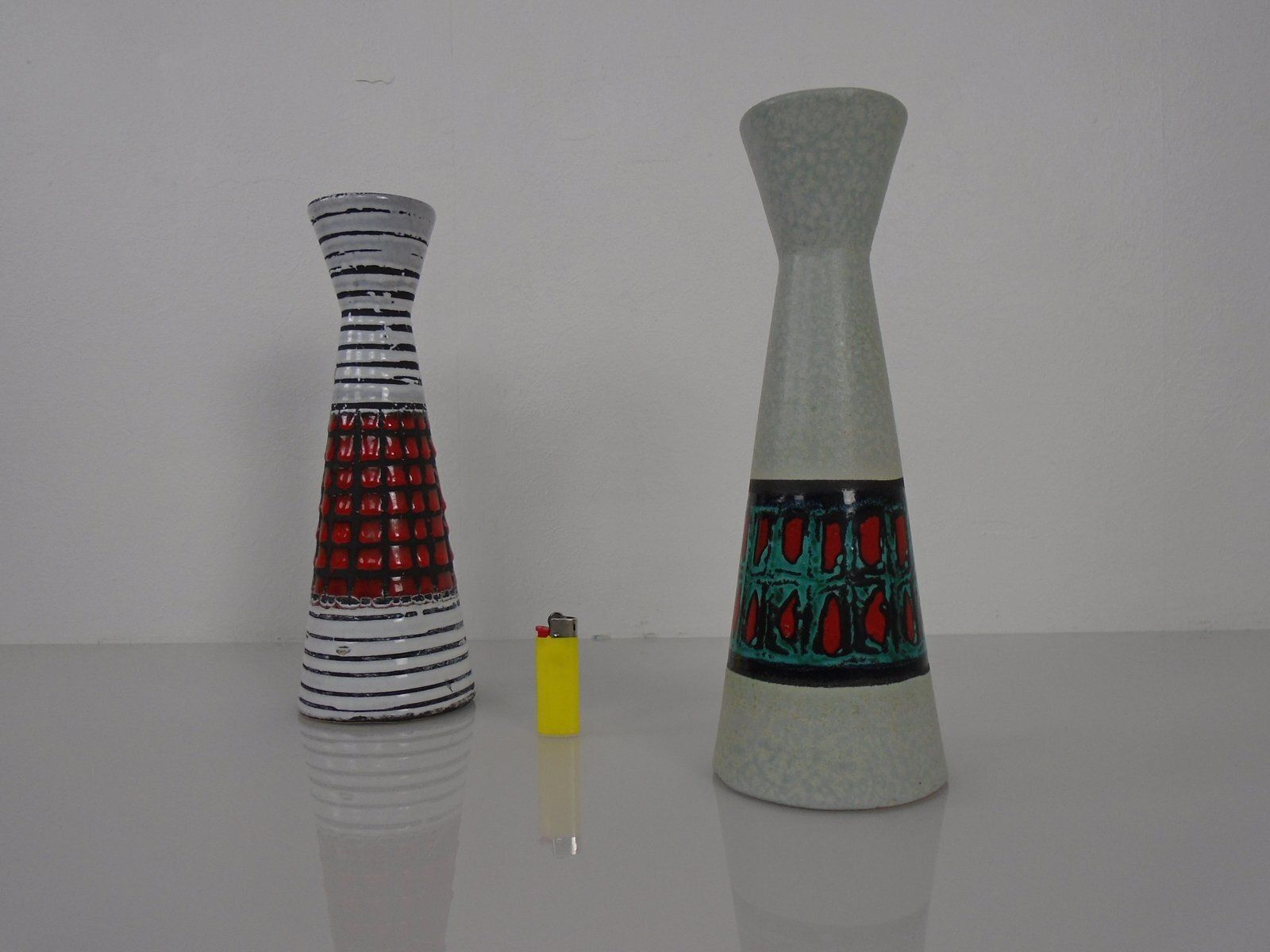 Ceramic Vases By Heinz Siery For Scheurich, 1950s, Set Of 2 photo for sale