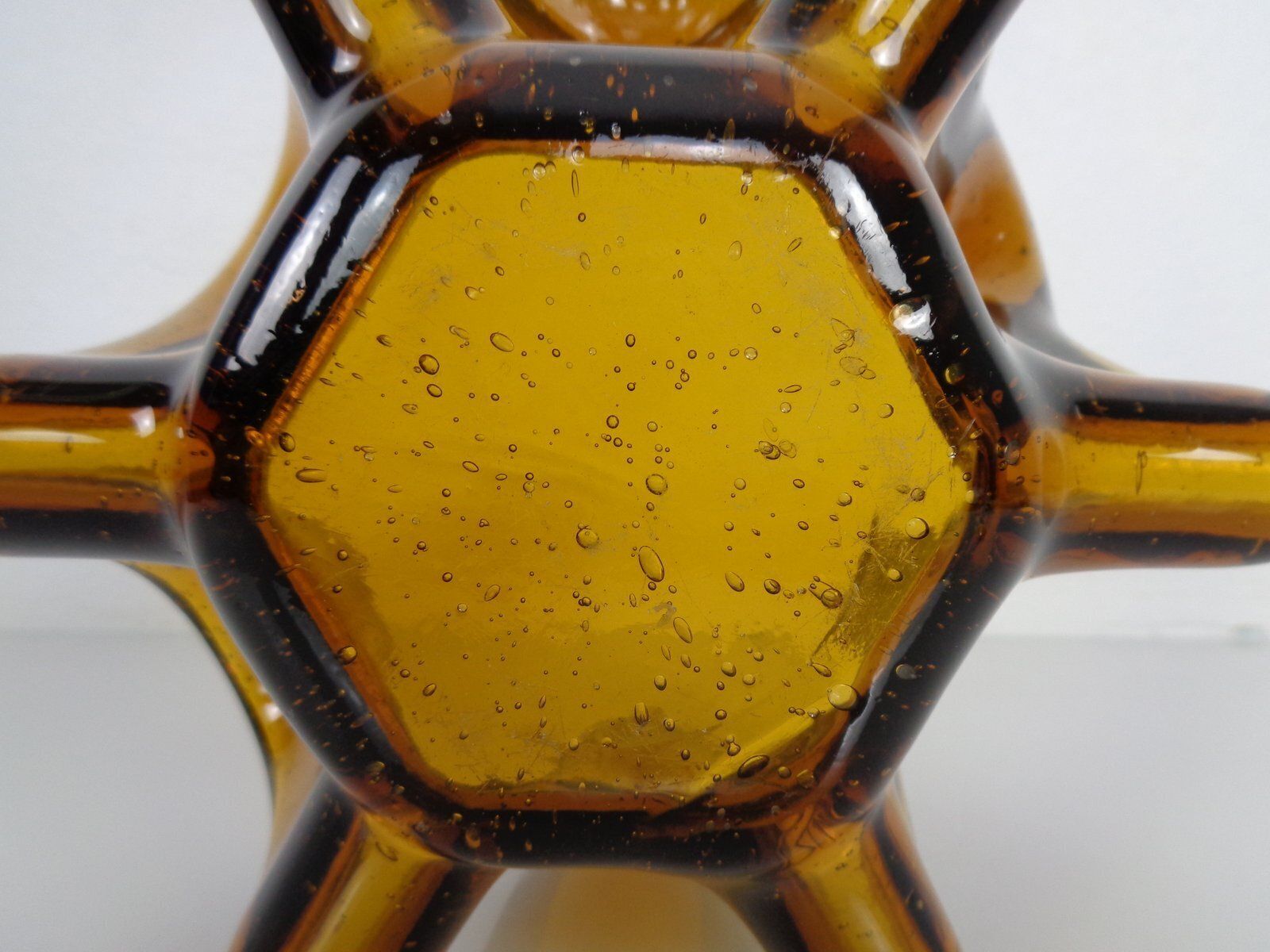 photo vintage Large Murano Amber Glass Bowl, Italy, 1960s