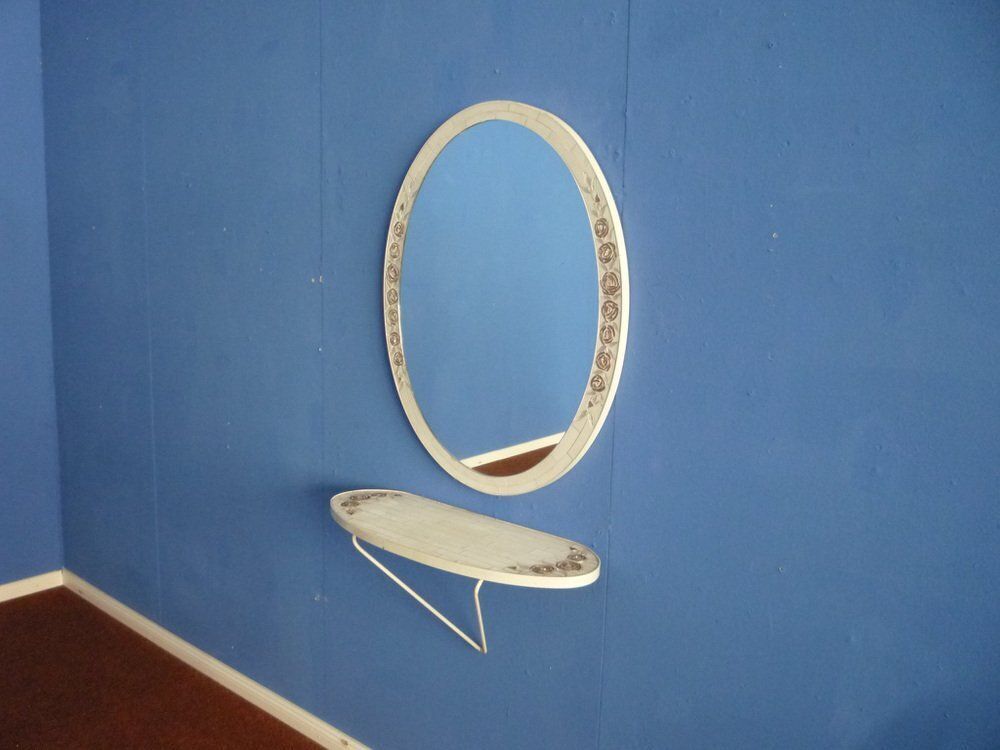 Italian Wall Mirror With Console, 1960s, Set Of 2