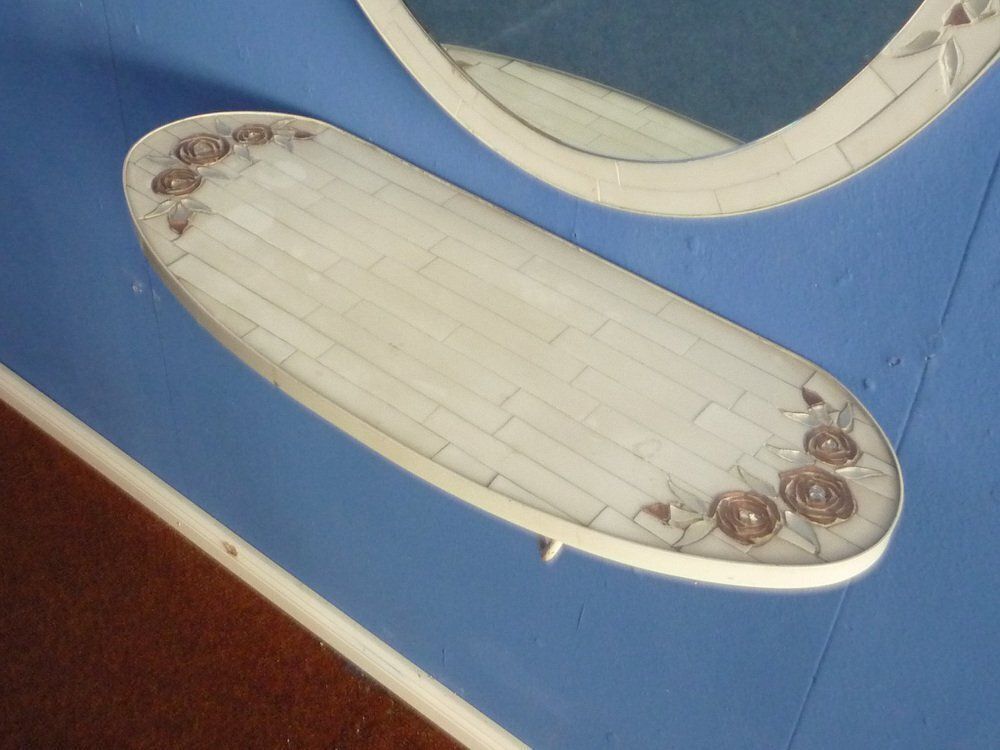 Italian Wall Mirror With Console, 1960s, Set Of 2 photo for sale