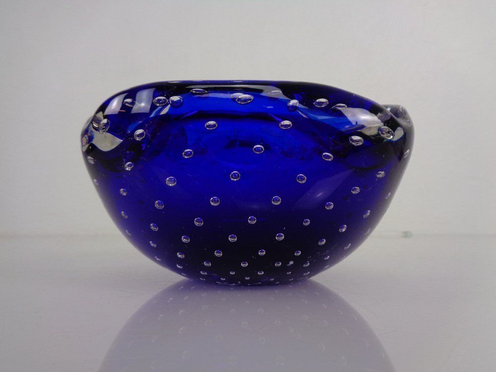 photo furniture Blue Sommerso Murano Glass Ashtray, Italy, 1960s